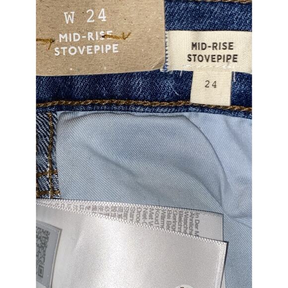 MADEWELL Jeans Womens 24 High Rise Skinny Stretch Frayed Hem Denim Blue - Picture 7 of 11